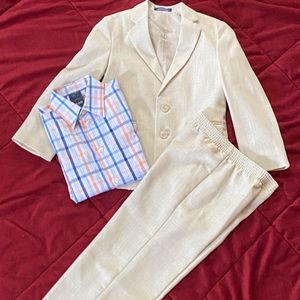 IZOD boys Suit and long sleeve shirt